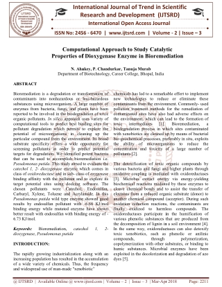 Computational Approach to Study Catalytic Properties of Dioxygenase Enzyme in Bioremediation