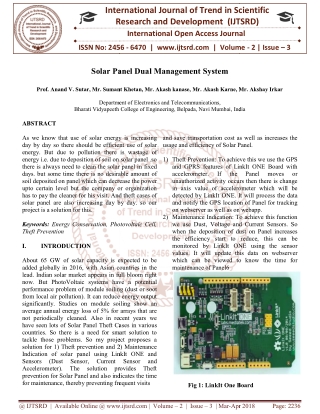 Solar Panel Dual Management System