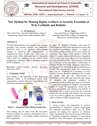 New Method for Making Digital Artifacts on Security Essentials of Web Verifiable and Reliable