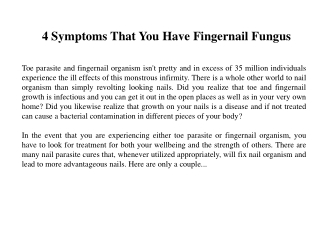 4 Symptoms That You Have Fingernail Fungus