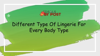 Different Type Of Lingerie For Every Body Type