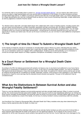 Just how Do I Select a Wrongful Death Lawyer?