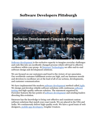 Software Developers Pittsburgh