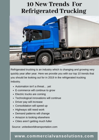 10 New Trends  For Refrigerated Trucking