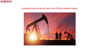 Important Points You Should Learn From Oil & Gas Analytics Experts