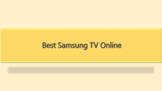 Best Samsung TV Online