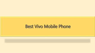 Best Vivo Mobile Phone