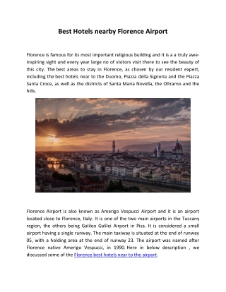 Best Hotels nearby Florence Airport