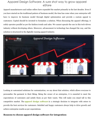 Apparel Design Software: A sure shot way to grow apparel eStore
