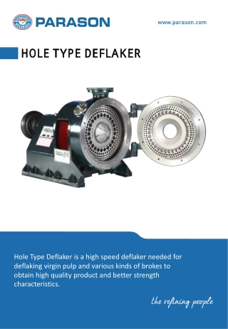 Hole Type Deflaker For Pulp Machine