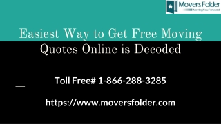 Easiest Way to Get Free Moving Quotes Online is Decoded