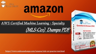 Verified Amazon MLS-C01 Questions - MLS-C01 Practice Q&A RealExamDumps.com