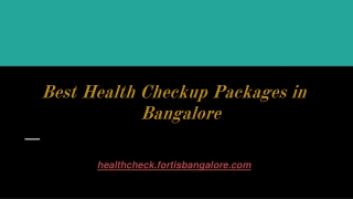 Executive Health Check Bangalore