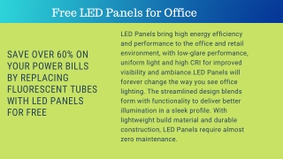 Free LED Panels for Office