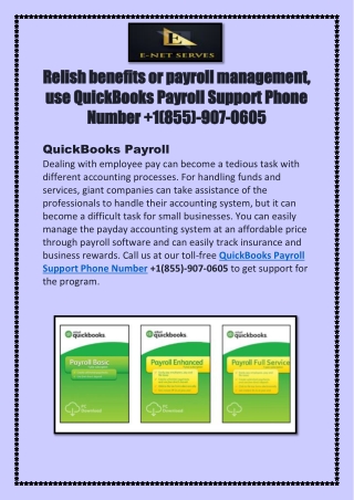 QuickBooks Payroll Support Phone Number  1(855)-907-0605