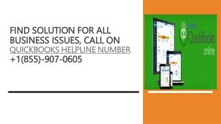 Find Solution for All Business Issues, Call on QuickBooks Helpline Number  1(855)-907-0605