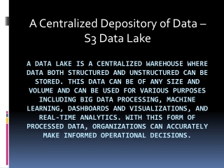 Amazon S3 Data Lake