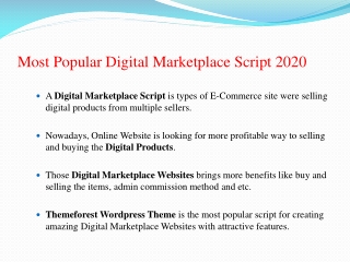 Most Popular Digital Marketplace Script 2020