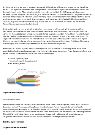 Die Geheimwaffe für Test Tageslichtlampe