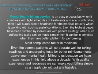 Mental Health Expert, Make your work life perfectly balanced by connecting with with 24/7MBS