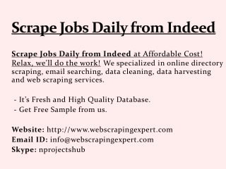 Scrape Jobs Daily from Indeed