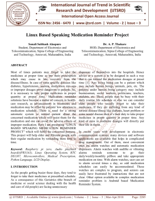 Linux Based Speaking Medication Reminder Project