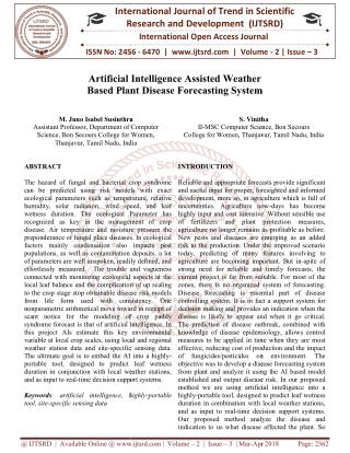 Artificial Intelligence Assisted Weather Based Plant Disease Forecasting System