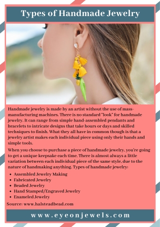 Types of Handmade Jewelry