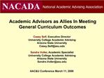 Academic Advisors as Allies In Meeting General Curriculum Outcomes