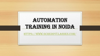 Automation Training in Noida