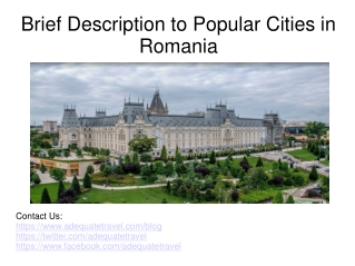 Brief Description to Popular Cities in Romania