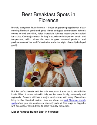 Best Breakfast Spots in Florence