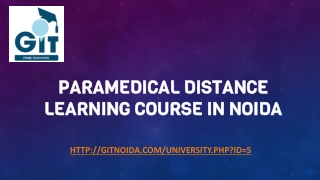 Paramedical Distance Learning Course in Noida