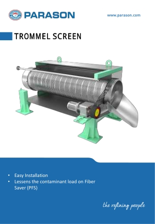 Trommel Screen For Pulp Paper Machine