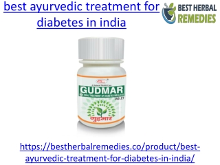 Which is the best ayurvedic treatment for diabetes in india