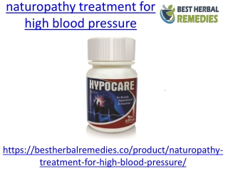 What is the best naturopathy treatment for high blood pressure