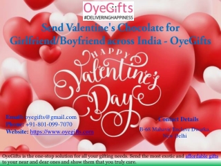 Send Valentine's Day Chocolate Gifts across India - OyeGifts