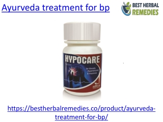 What is the natural ayurveda treatment for bp