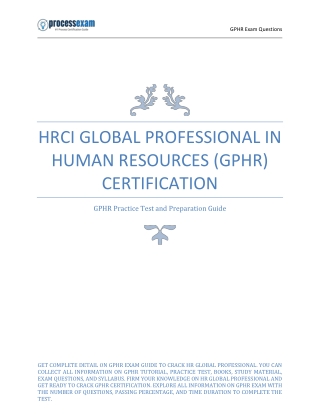 HRCI Global Professional in Human Resources (GPHR) Certification | PDF