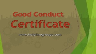 Good Conduct Certificate