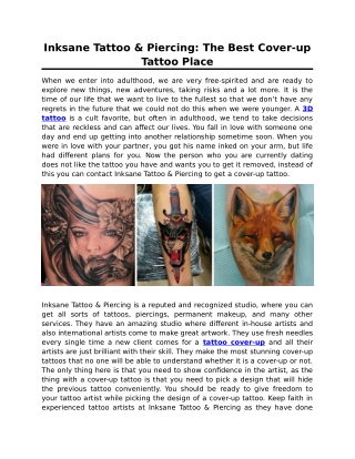 Inksane Tattoo & Piercing: The Best Cover-up Tattoo Place