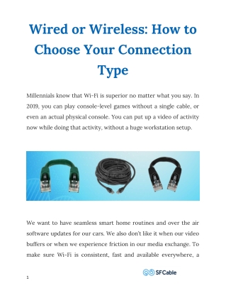 Wired or Wireless: How to Choose Your Connection Type