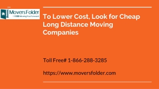 To Lower Cost, Look for Cheap Long Distance Moving Companies