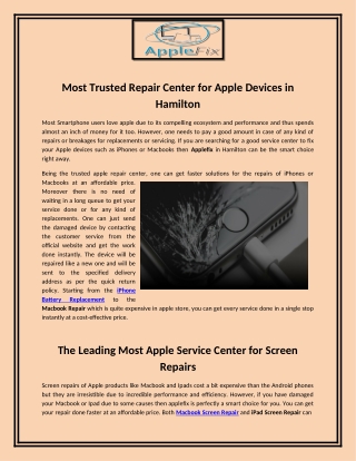 Most Trusted Repair Center for Apple Devices in Hamilton