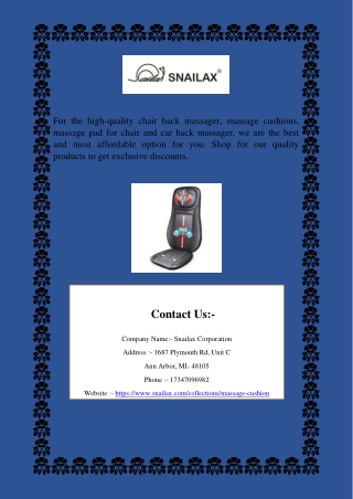 Shiatsu Back Massager | Snailax