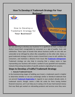 How To Develop A Trademark Strategy For Your Business?