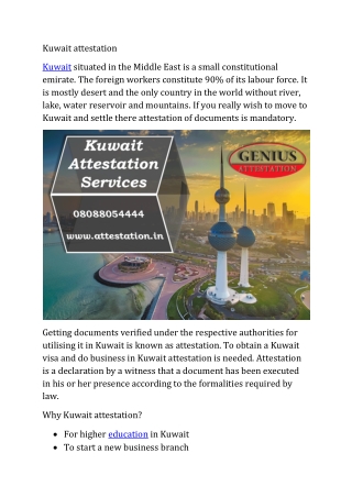 Best Kuwait embassy attestation