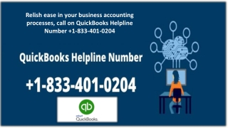 QuickBooks Helpline Number  1-833-401-0204
