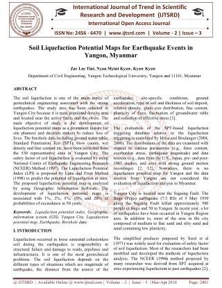 Soil Liquefaction Potential Maps for Earthquake Events in Yangon, Myanmar