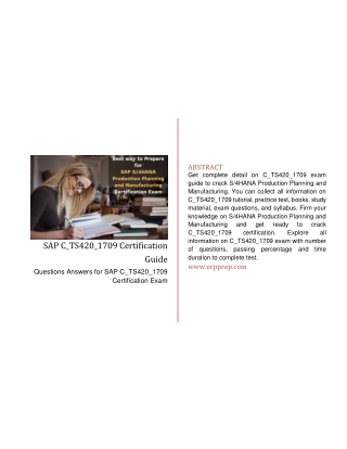 Questions Answers for SAP C_TS420_1709 Certification Exam